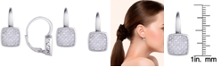Macy's Diamond 1/4 ct. t.w. Square Cushion Leverback Earrings in Sterling Silver